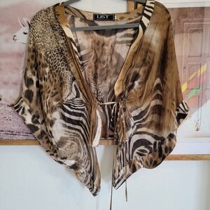 LIST BOUTIQUE SILK COVER UP ANIMAL PRINT
